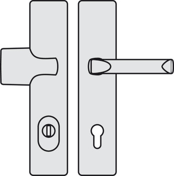 garnitura kvake za vrata, aluminij, Hoppe, London 61/2222A/2210/113 ES1 (SK2)