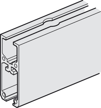 Komplet nosivih profila, Aluminij, za 1 staklena vrata (2 komada)