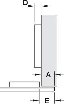 lončasti šarnir, Häfele Duomatic 110°, ravni dosjed, za staklena i zrcalna vrata