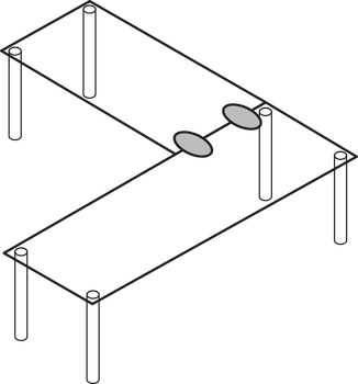 spojnica ploče stola, Fiksno spojene ploče stola