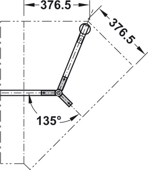 Kutni spojni dio, pričvršćen, 45°, za sustave postolja za stol Idea 400