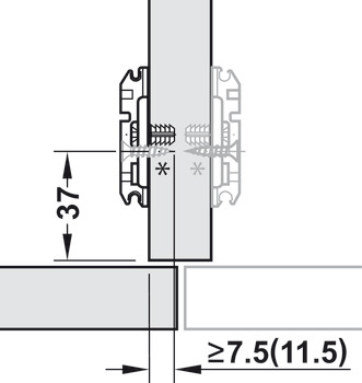 Križna montažna pločica, Clip/Clip Top, za pričvršćivanje vijcima s predmontiranim posebnim vijcima i razupornim tiplama