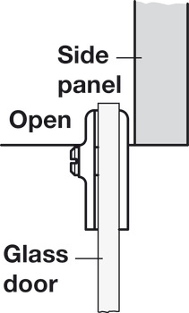 šarnir za staklena vrata, za montažu vrata bez bušenja stakla, Duljina 34 mm