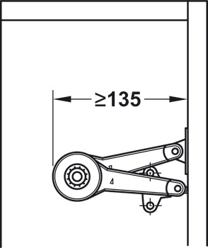 Podupirač otklopnih vrata / držač otklopnih vrata, Häfele Duo standard, pojedinačni okov