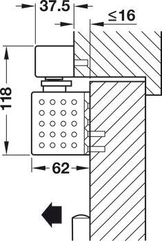 gornji zatvarač vrata, Dorma TS 93 B GSR u Contur dizajnu, s kliznim vodilicama, Za dvokrilna vrata, EN 5-7
