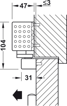 gornji zatvarač vrata, Dorma TS 92 G Basic u Contur dizajnu, s kliznom vodilicom, EN 1-4