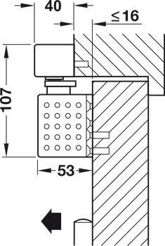 gornji zatvarač vrata, Dorma TS 93 B EMF u Contur dizajnu, s kliznom vodilicom i elektromehaničkim uglavljivanjem, EN 2-5