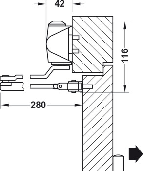 gornji zatvarač vrata, Startec DCL 110, s podiznim krakom, EN 3