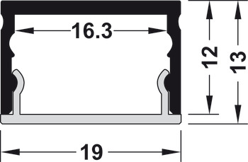 Dizajnerski podgradni profil, Profil 4106 za LED trake 10 mm