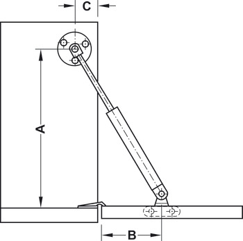 podupirač otklopnih vrata, za otklopna vrata od drva ili s aluminijskim okvirom
