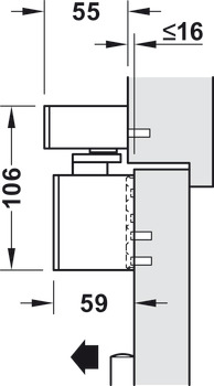 gornji zatvarač vrata, Dorma TS 98 XEA GSR-EMF1, s kliznim vodilicama, elektromehaničko uglavljivanje i ugrađena centrala za dojavu dima, Za dvokrilna vrata, EN 1-6