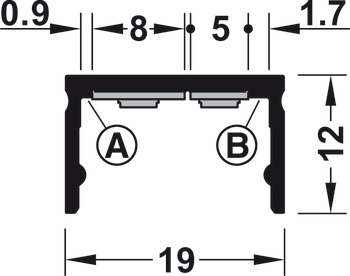 Dizajnerski podgradni profil, Profil 4107 za LED trake 8 mm