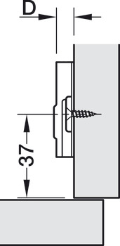 križna podložna ploča, Häfele Metalla 110 SM, s tehnikom brze montaže, za pričvršćivanje vijcima za ivericu