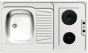 Kombinacija štednjaka i sudopera, Nehrđajući čelik, Električne ploče za kuhanje