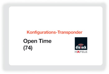 Kartica za konfiguraciju, Häfele Dialock Open Time 74