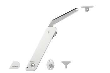 podizni okov, Häfele Free flap H 1.5 – plastika s metalnom nosivom rukom, jednodijelni komplet za jednostranu primjenu
