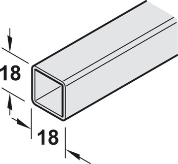 Profil palice, za stenski regal, regalni sistem iz aluminija, dolžina 2500 mm