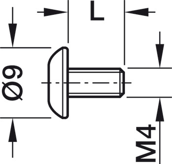 navojni vijak, z navojem M4, križna zareza PZ2, jeklo