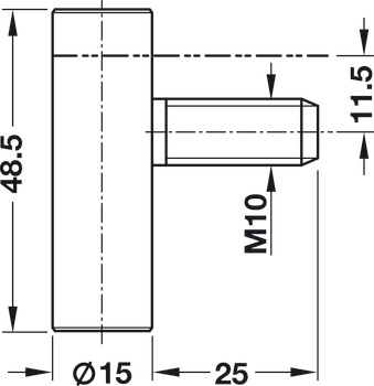 Element za montažo na podboj – nasadni tečaj za montažo v izvrtino, Simonswerk V 8000 WF U, za nebrazdana in brazdana notranja vrata do 70/80 kg