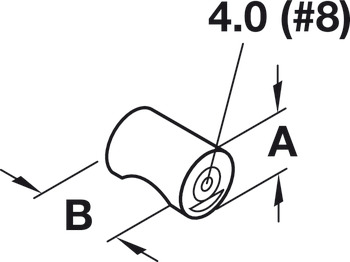 Pohištveni ročaj, iz poliamida, premer 32 mm, z ročajem – utorom, cilindričen