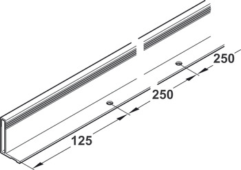 profilna letev – ročaj, iz aluminija, za lesena drsna vrata, Dolžina: 2500 mm