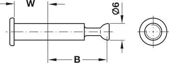 sornik z zaključno kapico, sistem Häfele Minifix<sup>®</sup>, izvrtina za zatič 8 mm