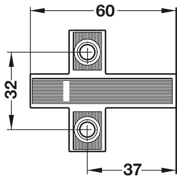 križna priključna ploščica, za blažilec zapiranja vrat Smove, brez pripomočka za pozicioniranje