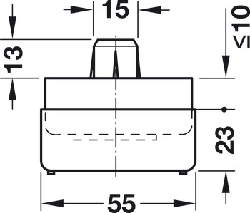 Osnovni element drsnika za pohištvo, z nastavitvijo po višini 23-33 mm