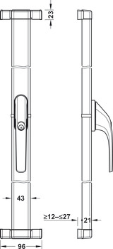 dodatna ključavnica za kljuko za okna, FOS 550 A, z alarmnimi senzorji, Abus