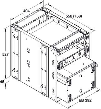 jekleni kontejner, Häfele Quick-Kit-800, razdelitev po višini 1–3–6