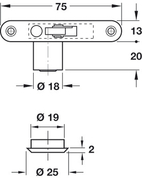 cilindrični vložek s klini, načrt zaklepanja po naročilu stranke, premer 18 mm, za vdolbne kasetne ključavnice
