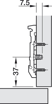 križna montažna ploščica, za srednji pripir, s predmontiranimi euro-vijaki