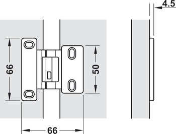 posebni šarnirji, za vrata iz vezane plošče (HPL), za srednji pripir, 6-mm reža