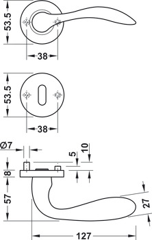 garnitura kljuk za vrata, legirano jeklo, Startec, model LDH 2193