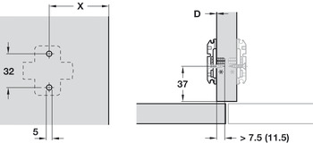 križna montažna ploščica, Clip/Clip Top, za privijanje s predmontiranimi euro-vijaki in opornimi mozniki