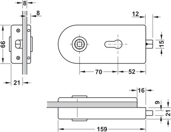 PZ-ključavnica za steklena vrata, GHR 112 in 113, Startec