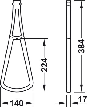 Podaljšek za potisno palico, za dvižni mehanizem za garderobo 2004