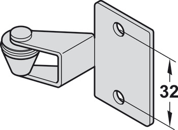 Kolešček za držanje odmika, za privijanje na notranja vrata, za maks. debelino vrat 21 mm