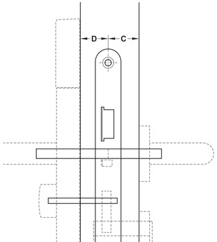Set štirirobnikov, Za povezavo zunanje in notranje kljuke in vrtljivega gumba z vdolbno ključavnico