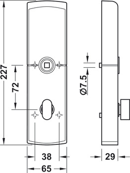 moduli terminalov za vrata, DT 400 FH, Dialock, z vrtljivim gumbom, Tag-it<sup>TM</sup> ISO