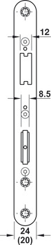 vdolbna ključavnica, legirano jeklo/jeklo, BKS, B-2326, s funkcijo panik E