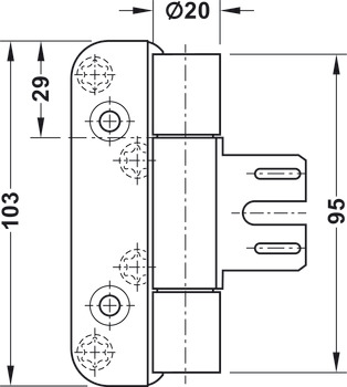 vratni tečaji za objekte javne uporabe, Simonswerk VN 8939/100 ER FD M, za brazdana vrata s protihrupno zaščito do 100 kg