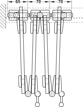 sestavni deli garniture, Häfele Slido W-Fold872 55S