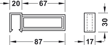 vzdolžni delilnik, Blum Orga-Line, za Tandembox Antaro, za višino sistema M s prečko C/D