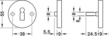 rozeta z izvrtino NK, legirano jeklo, Startec, PDH 5