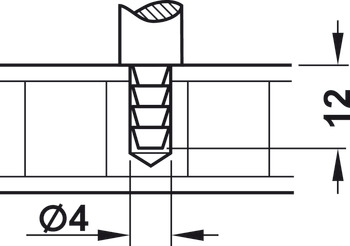 nosilec prečke, sistem ograje za police, za 2 palici prečke 6 mm, končna opora