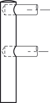 nosilec prečke, sistem ograje za police, za 2 palici prečke 6 mm, končna opora