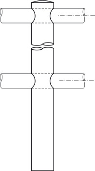 nosilec prečke, sistem ograje za police, za 1 palico prečke 10 mm, končna opora