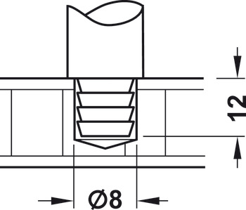 nosilec prečke, sistem ograje za police, za 1 palico prečke 10 mm, končna opora