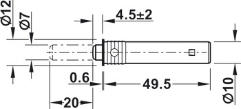 potisni zaskočnik, za uvrtanje, Ø 10 mm ali za privijanje v luknje v nizu 32/37